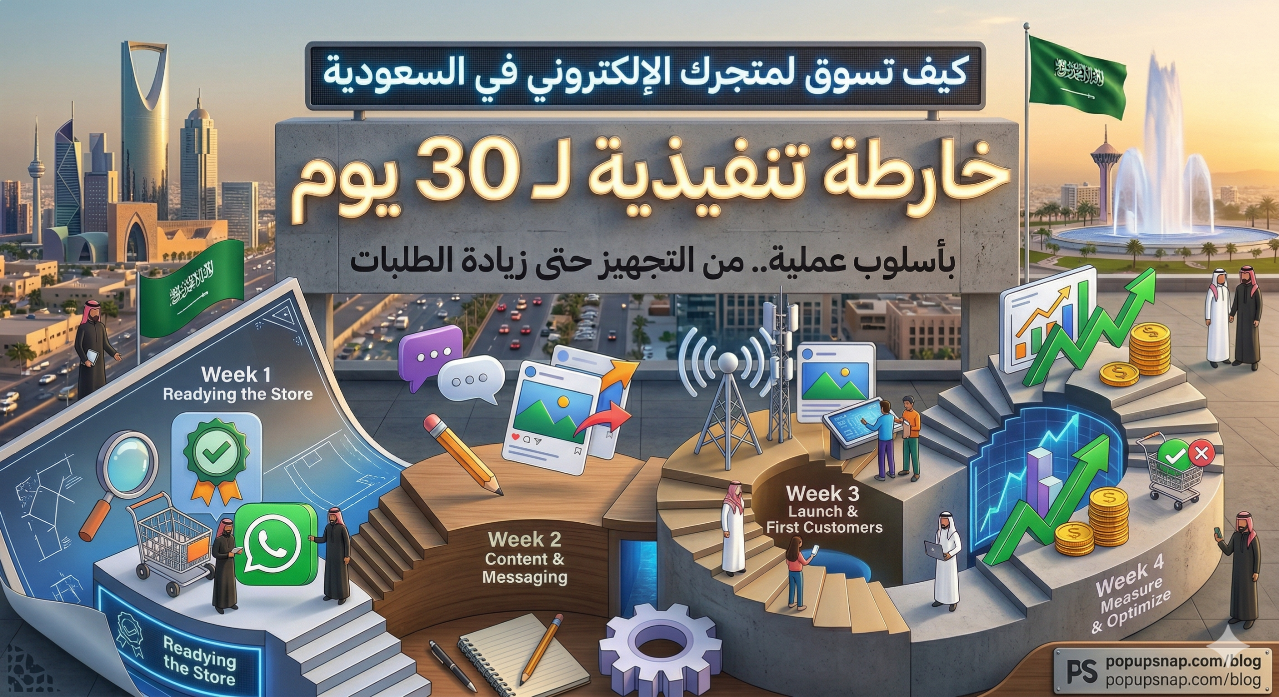 خطة تسويق متجر إلكتروني في السعودية: دليل عملي لمدة 30 يوم لزيادة المبيعات