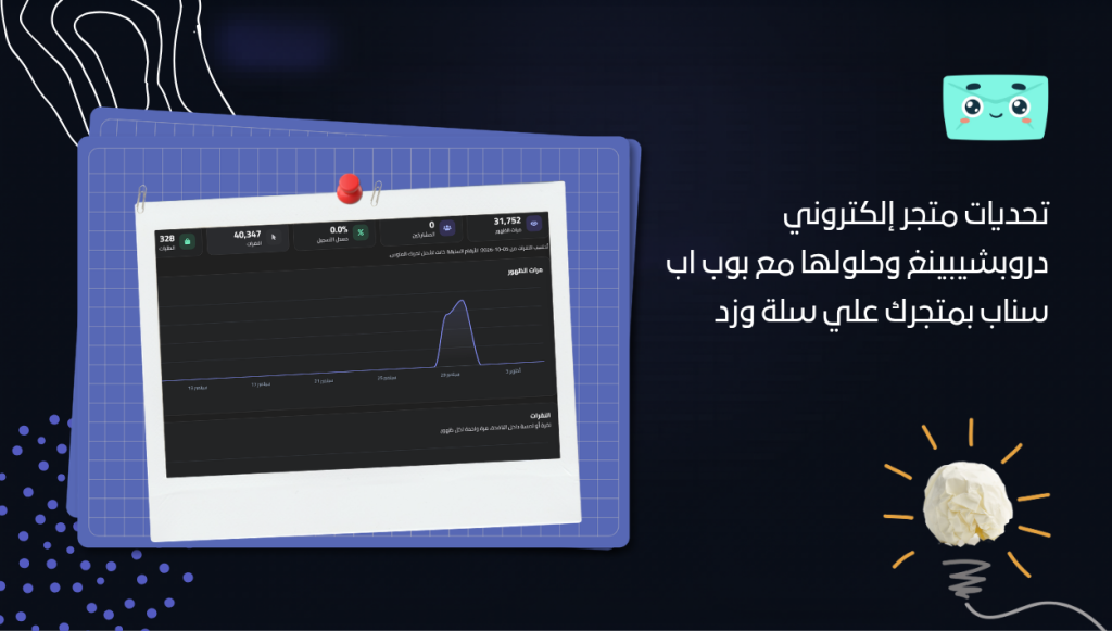 تحديات متجر إلكتروني دروبشيبينغ وحلولها مع بوب اب سناب بمتجرك علي سلة وزد