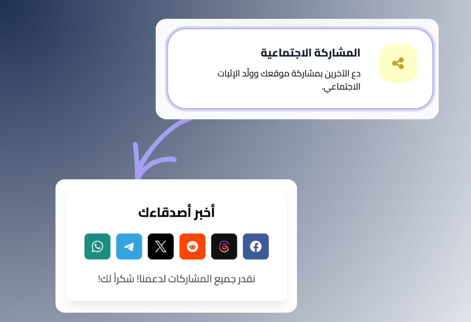 قالب أزرار المشاركة الاجتماعية - بوب اب سناب